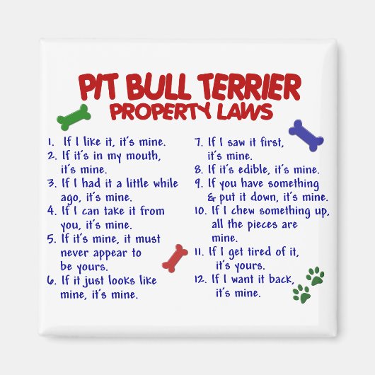 PIT BULL TERRIERプロパティ法2 マグネット (正面)