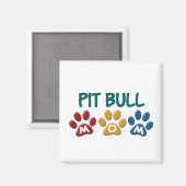 PIT BULL TERRIER MOM Paw Print 1 マグネット (正面/裏面)