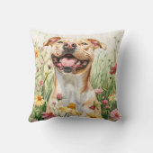 Pit Bull Throw Pillow – Watercolor クッション (裏面)