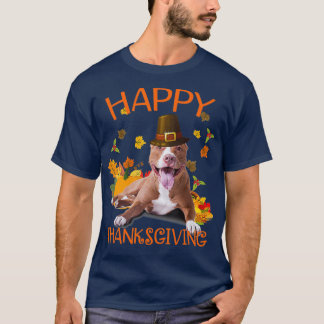 Pit Bull Turkey Funny Thanksgiving Dogs Tシャツ