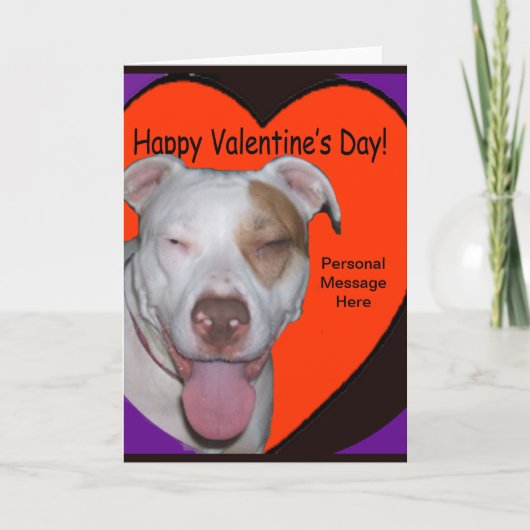 Pit Bull Valentine Add your Personal Message シーズンカード (正面)