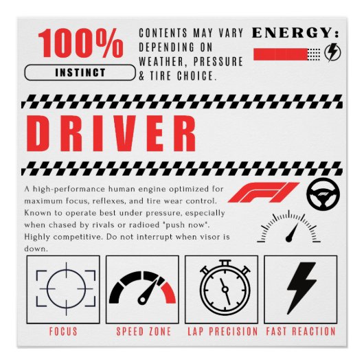 Pit Crew Power – 100% Driver ポスター (正面)