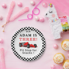 Pit Stop for Snacks – Red Race Car 3rd Party  ペーパープレート