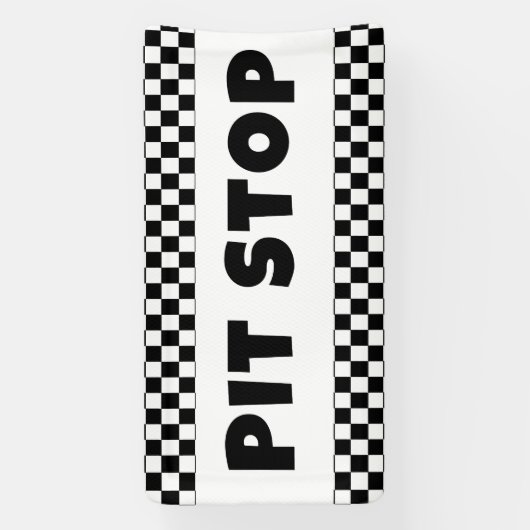 Pit Stop Party Welcome Banner | Racing Birthday  横断幕 (縦)