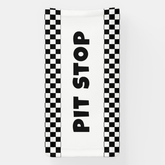 Pit Stop Party Welcome Banner | Racing Birthday  横断幕 (縦)