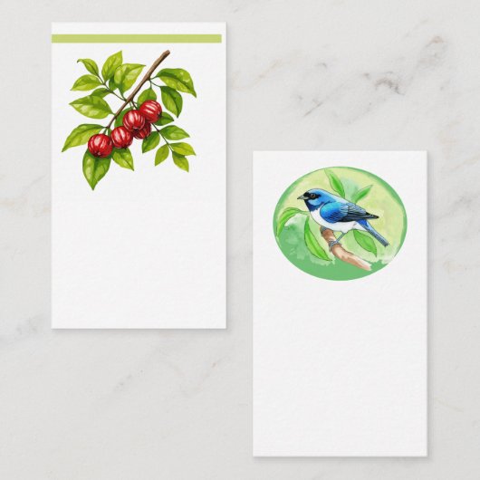 Pitangueira e Saí-andorinha (Tersina viridis) 名刺 (正面/裏面)