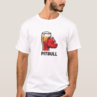 Pitbull & Beer Art Logo Tシャツ