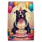 Pitbull Birthday Celebration ミディアムペーパーバッグ (裏面)