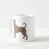 Pitbull Butterfly Silhouette Art | Bully Dog Lover コーヒーマグカップ (正面左)