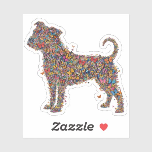 Pitbull Butterfly Silhouette Art | Bully Dog Lover シール (シート)