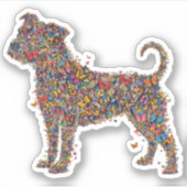 Pitbull Butterfly Silhouette Art | Bully Dog Lover シール (正面)