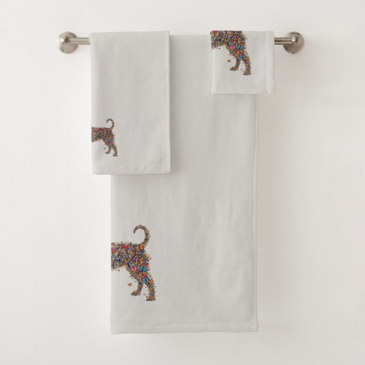 Pitbull Butterfly Silhouette Art | Bully Dog Lover バスタオルセット (インサイチュ)