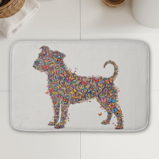 Pitbull Butterfly Silhouette Art | Bully Dog Lover バスマット
