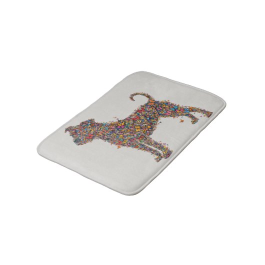 Pitbull Butterfly Silhouette Art | Bully Dog Lover バスマット (アングル)