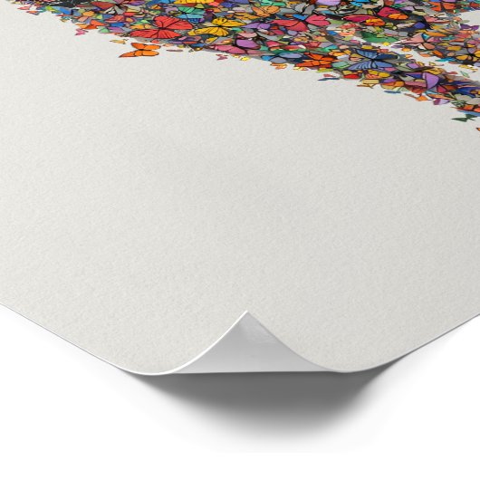 Pitbull Butterfly Silhouette Art | Bully Dog Lover ポスター (角)