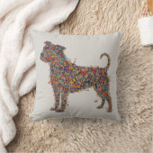 Pitbull Butterfly Silhouette Bully Dog Lover Bone クッション (ブランケット)