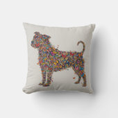 Pitbull Butterfly Silhouette Bully Dog Lover Bone クッション (正面)