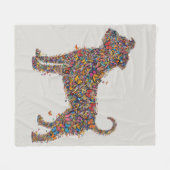 Pitbull Butterfly Silhouette Bully Dog Lover Bone フリースブランケット (正面(横))