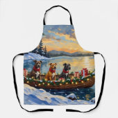 Pitbull Christmas Boat Holiday エプロン (正面)