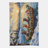 Pitbull Christmas Boat Holiday キッチンタオル (縦)