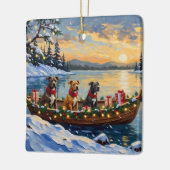 Pitbull Christmas Boat Holiday セラミックオーナメント (左)