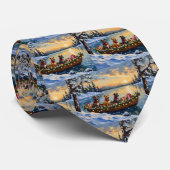 Pitbull Christmas Boat Holiday ネクタイ (ロール)