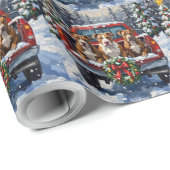 Pitbull Christmas Red Truck Holiday ラッピングペーパー (ロールコーナー)