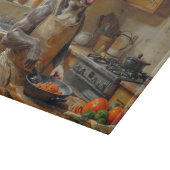 Pitbull Cooking in Kitchen カッティングボード (角)