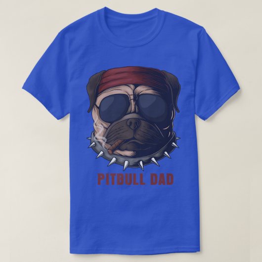 Pitbull Dad American Pit Bull Dog US Flag 4th Of J Tシャツ (デザイン正面)