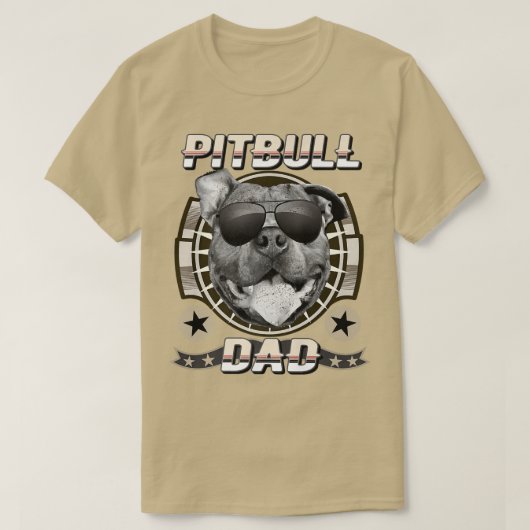 Pitbull Dad Proud Pit Bull Dog Father Retro Cool D Tシャツ (デザイン正面)