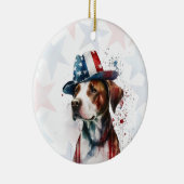 Pitbull Dog, 4th of july Personalized セラミックオーナメント (右)
