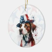 Pitbull Dog, 4th of july Personalized セラミックオーナメント (左)