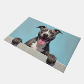 Pitbull Dog Doormat Art ドアマット (アングル)