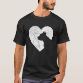 Pitbull Dog Funny Heart Valentine's Day Dog Dad Mo Tシャツ (正面)