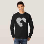 Pitbull Dog Funny Heart Valentine's Day Dog Dad Mo Tシャツ (正面フル)