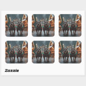 Pitbull Dogs Christmas Snow Holiday スクエアシール (シート)