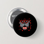 Pitbull Face Heart Gles Valentines Day Pet Dog Lov 缶バッジ (正面&裏面)