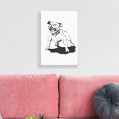 Pitbull Hand Painted by Mark Elsen キャンバスプリント (インサイチュ (リビング))