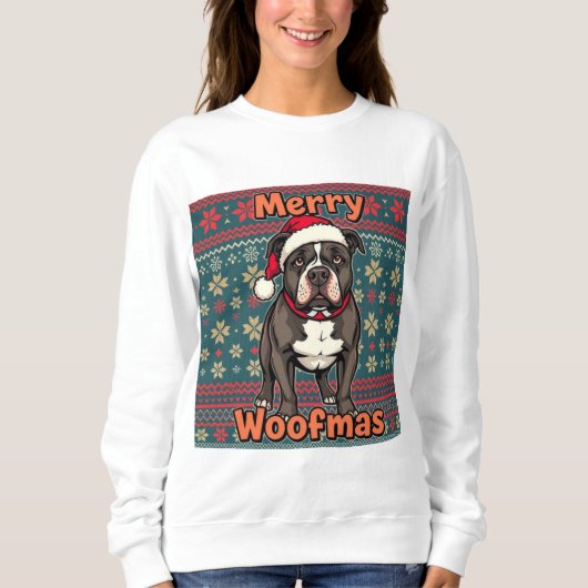 Pitbull Merry Woofmas スウェットシャツ (正面)
