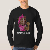 Pitbull Mom Ladies Dogs Tee Tシャツ (正面)
