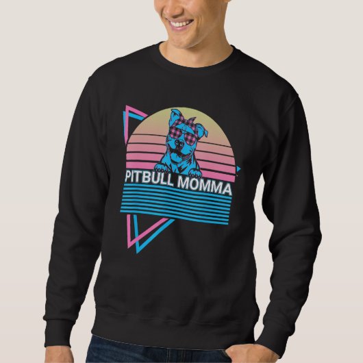 Pitbull Momma Pit Bull Retro スウェットシャツ (正面)