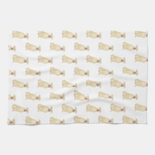 Pitbull Staffy (Fawn Tan) キッチンタオル (横)