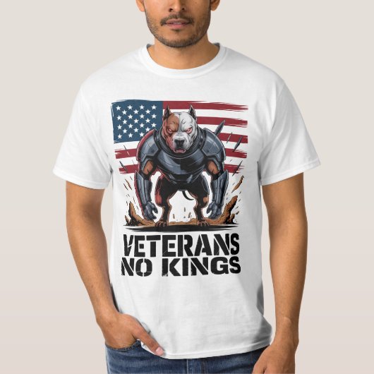 Pitbull Veterans No Kings Proud Dog Lover Gift Tシャツ (正面)