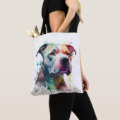 Pitbull vibrante: un toque de vida トートバッグ (クローズアップ)