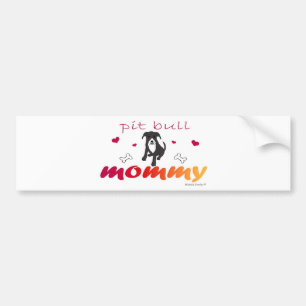 PitBullBlkWtMommy バンパーステッカー