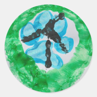 @PitBullSharky平和のサイン。ドッグポーチキン足 ラウンドシール