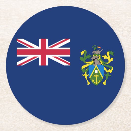 Pitcairn Islands Flag ラウンドペーパーコースター (正面)
