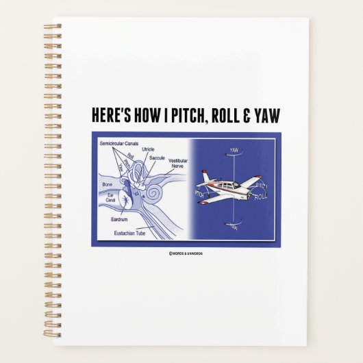 Pitch、Yaw内耳の構造転がの説明 プランナー手帳 (正面)