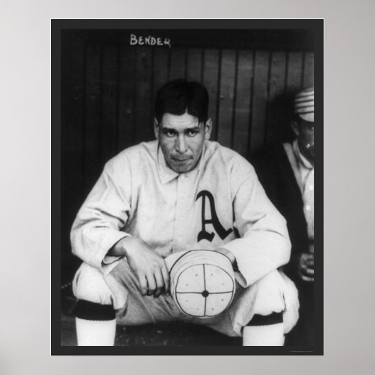 Pitcher Bender Athletics Baseball 1910 ポスター (正面)