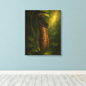 Pitcher Plant: Toxic Elegance Impressionist Art キャンバスプリント (インサイチュ (ウッドフロア))
